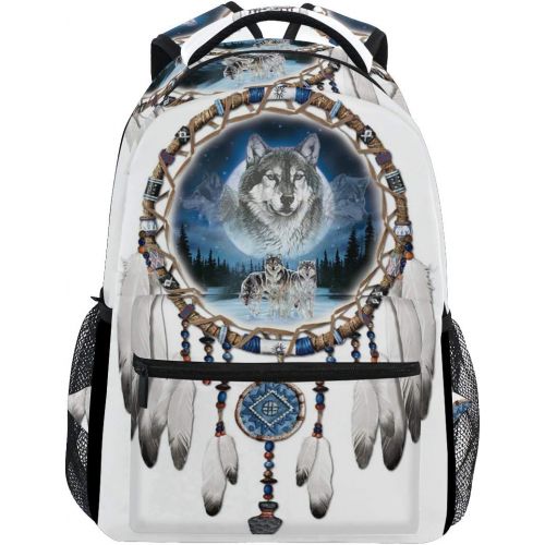  DOENR School Backpack Wolf Wind Chimes Teens Girls Boys Schoolbag