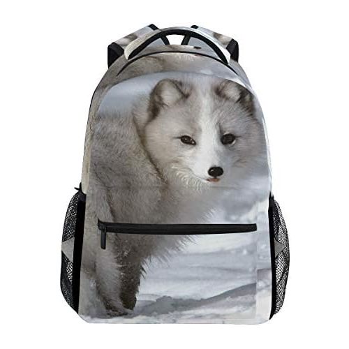  DOENR School Backpack Arctic Fox Teens Girls Boys Schoolbag