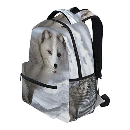  DOENR School Backpack Arctic Fox Teens Girls Boys Schoolbag