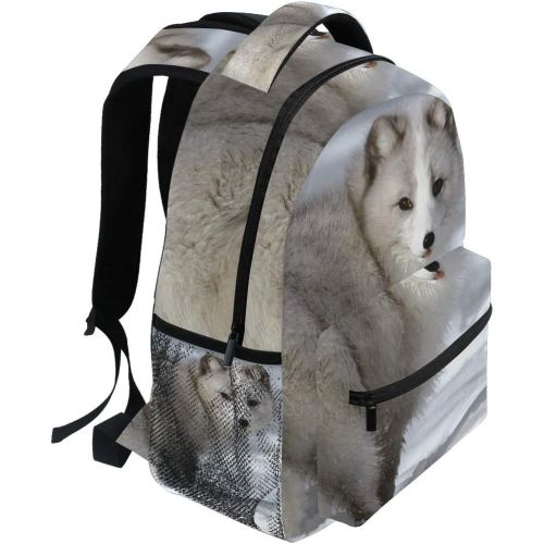  DOENR School Backpack Arctic Fox Teens Girls Boys Schoolbag