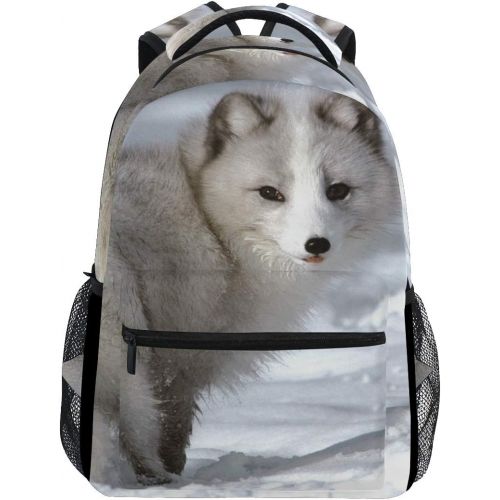  DOENR School Backpack Arctic Fox Teens Girls Boys Schoolbag