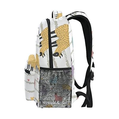  DOENR School Student Backpack Colorful Alpaca Girls Boys Bookbags Travel Schoolbag