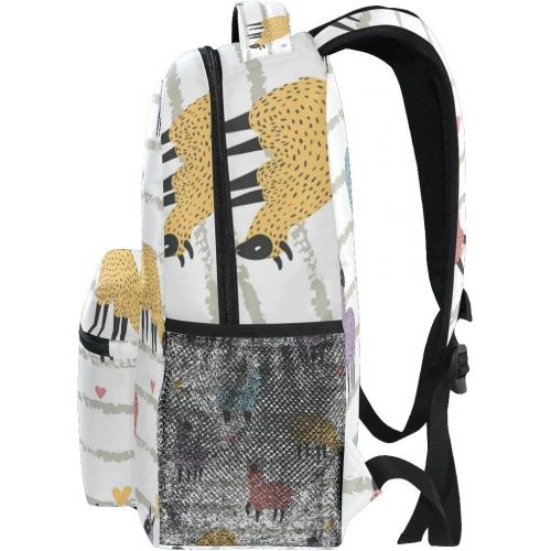  DOENR School Student Backpack Colorful Alpaca Girls Boys Bookbags Travel Schoolbag