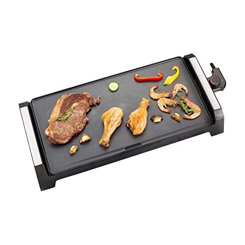  [아마존베스트]Senya SYCK-G021 Electric Grill Plate XL for 6 to 8 People Non-Stick Coating 2200 W Black