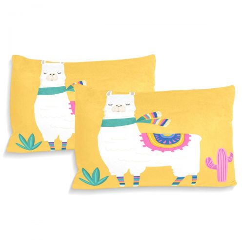  Senya senya Ultra Soft 3pc Duvet Cover Set Llama Yellow Printed Cotton Luxury Lightweight Microfiber Velvet Warm Cozy Bedding Set for Kids Boys Girls