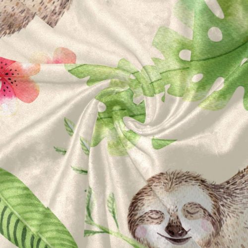  Senya senya Ultra Soft 3pc Duvet Cover Set Tropical Baby Sloth Printed Cotton Luxury Lightweight Microfiber Velvet Warm Cozy Bedding Set for Kids Boys Girls
