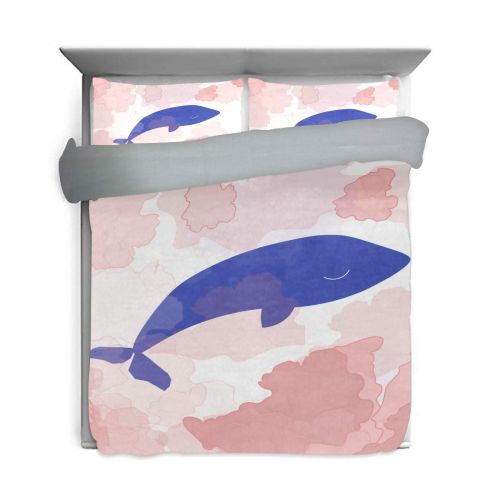  Senya senya 3 Pieces Duvet Cover Blue Whale Soft Warm Twin Bedding Set Quilt Bed Covers for Kids Boys Girls