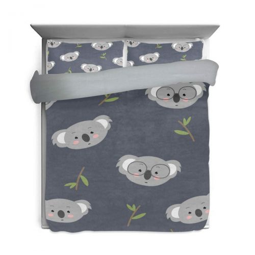  Senya senya 3 Pieces Duvet Cover Cute Koala Soft Warm Twin Bedding Set Quilt Bed Covers for Kids Boys Girls