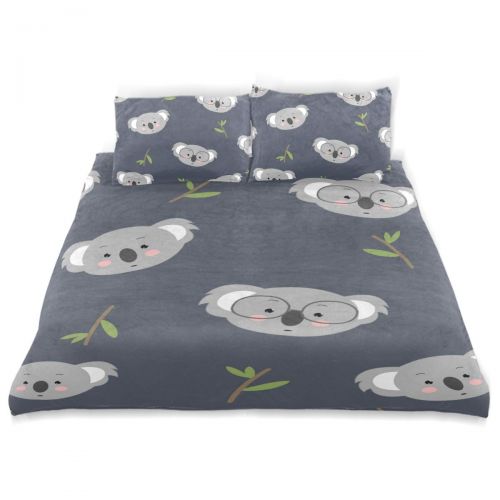  Senya senya 3 Pieces Duvet Cover Cute Koala Soft Warm Twin Bedding Set Quilt Bed Covers for Kids Boys Girls