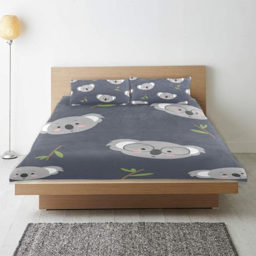  Senya senya 3 Pieces Duvet Cover Cute Koala Soft Warm Twin Bedding Set Quilt Bed Covers for Kids Boys Girls