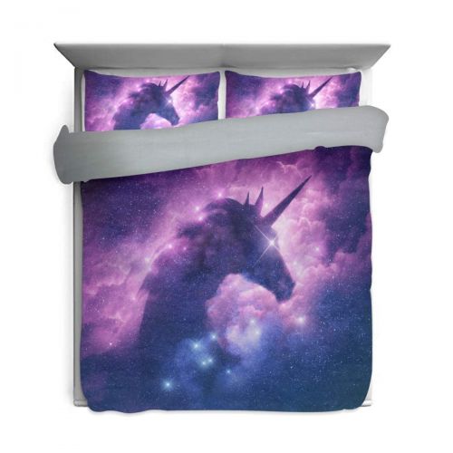  Senya senya Ultra Soft 3pc Duvet Cover Set Galaxy Unicorn Printed Cotton Luxury Lightweight Microfiber Warm Cozy Bedding Set for Kids Boys Girls