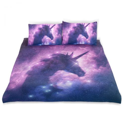  Senya senya Ultra Soft 3pc Duvet Cover Set Galaxy Unicorn Printed Cotton Luxury Lightweight Microfiber Warm Cozy Bedding Set for Kids Boys Girls