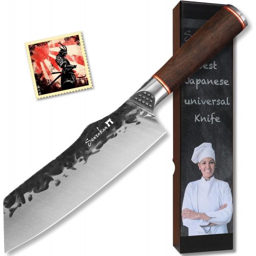  SENZOKAN Asian Knife Kiritsuke Japanese Chefs Knife with 6 Blade Nakiri Light and Handy..