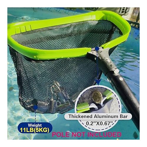  Sepetrel Pool Net,Professional Swimming Pool Leaf Skimmer Nets for Cleaning with Double-Layer Deep Big Bag,Heavy Duty Aluminum Frame & Handle Rake(Pole Not Included)