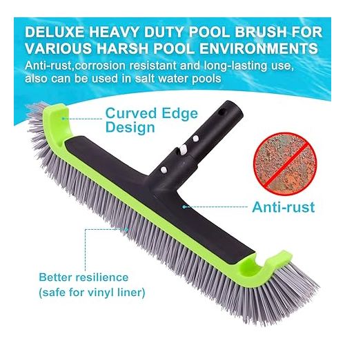  Sepetrel Deluxe Swimming Pool Cleaning Kit Including Rubber Edge Pool Skimmer Net,17.5