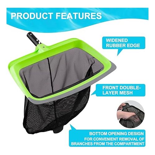  Sepetrel Deluxe Swimming Pool Cleaning Kit Including Rubber Edge Pool Skimmer Net,17.5