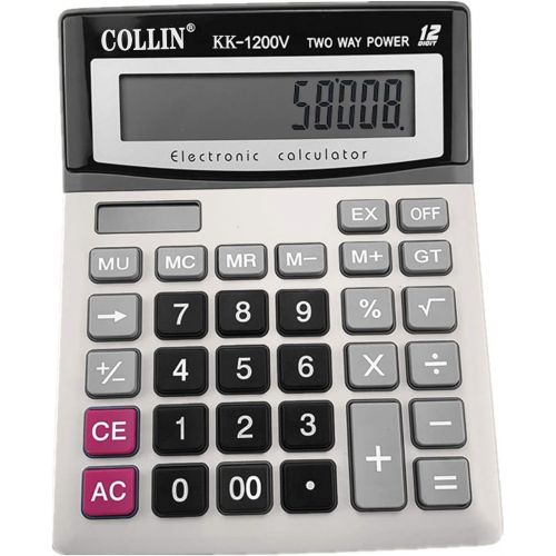  Septo Desk Calculator, 12-Digit Solar Battery Office Calculator with Large LCD Display Big Sensitive Button, Dual Power Desktop Calculators