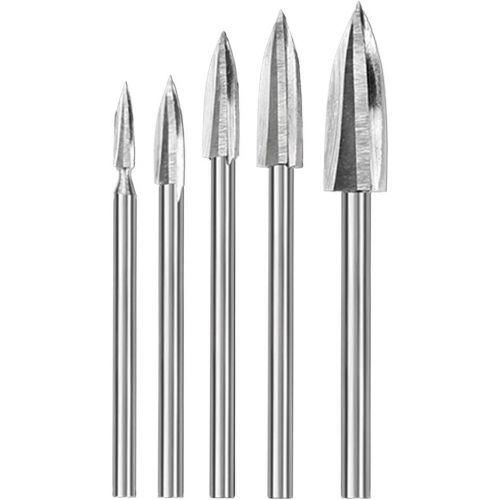  [아마존베스트]Septo 5 PCS Wood Carving Tools, Engraving Drill Accessories Bit Universal Fitment for Rotary Tools