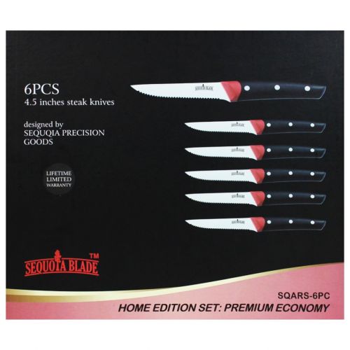  Sequoia Blade 4.5 inches Stainless Steel Steak Knives 6 Piece Home Edition Set