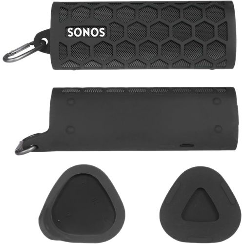  Seracle Zaracle Flexible Carrying Case Protect Pouch Sleeve Protector Cover Travelling Case for Sonos Roam Wireless Bluetooth Speaker (Black)