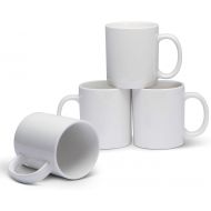 Serami 19oz White Large Classic Mugs for Coffee or Tea. Large Handle and Heavy Duty Construction, Set of 4