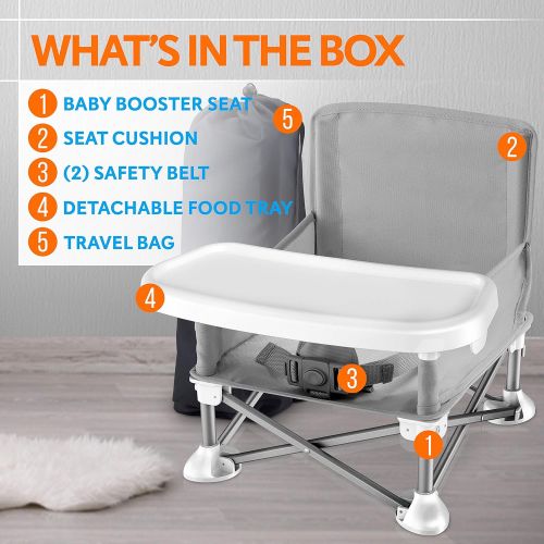 썸머인펀트 [아마존베스트]SereneLife Baby Seat Booster High Chair - Portable Toddler Booster Seat -Lightweight Easy Travel Pop-n-Sit...