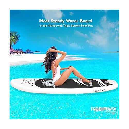  SereneLife Stand Up Paddle Board Inflatable - 10’ Ft. Standup Sup Paddle Board W/Manual Air Pump, Safety Leash, Paddleboard Repair Kit, Storage/Carry Bag - Sup Paddle Board Inflatable