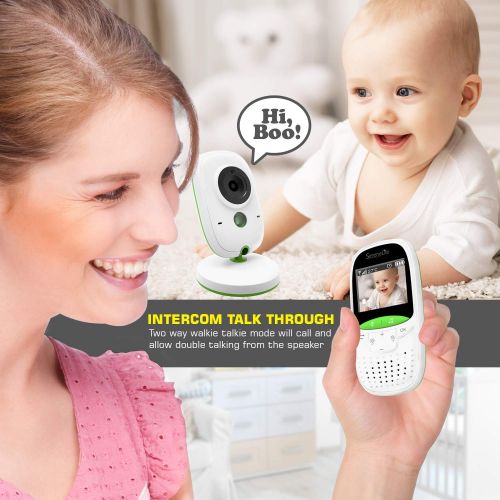  SereneLife Video Baby Monitor Dual System w/ Temperature Thermometer Sleep Camera, Dedicated 2” Digital Color Screen Rechargeable Battery, Audio Speaker and Portable Mobile Clip -