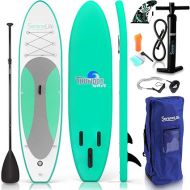 SereneLife Stand up Paddle Board Inflatable - Non-Slip SUP Paddle Board Paddle, Pump, Leash, and Accessories - Fun Water Inflatable Paddle Board for Adults and Youth with Wide Stable Design