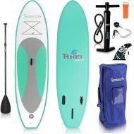 SereneLife AZSLSUPB20 Inflatable Board (6 Inches Thick) with Premium SUP Accessories & Carry Bag | Wide Stance, Bottom Fin for Paddling, Surf Control, Non-Slip Deck | Youth & Adult Standing Boat