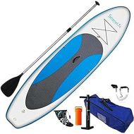 SereneLife AZSLSUPB10, Surf Control, Non-Slip Deck w/Premium SUP Inflatable Stand Up Paddle Board-6'' Wide Stance, Bottom Fin for Pad