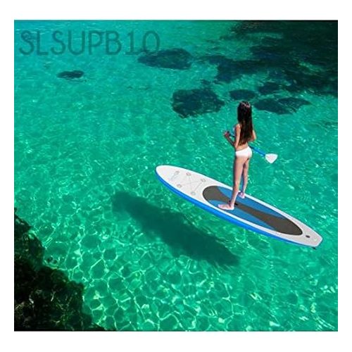  SereneLife AZSLSUPB10, Surf Control, Non-Slip Deck w/Premium SUP Inflatable Stand Up Paddle Board-6'' Wide Stance, Bottom Fin for Pad