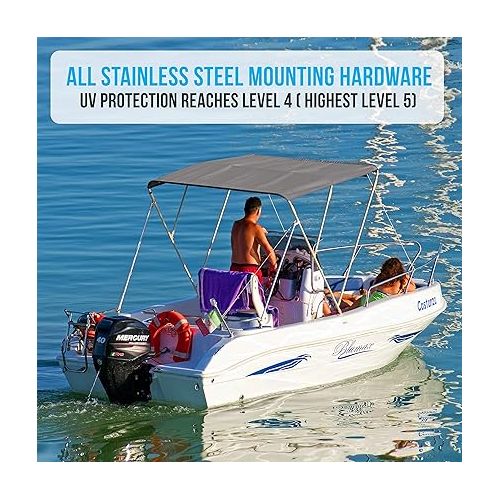  SereneLife Waterproof Boat Bimini Top Cover - 73-78