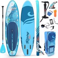 SereneLife Stand Up Paddle Board Inflatable - 10 Ft. Standup SUP Paddle Board w/Oar, Manual Air Pump, Safety Leash, Paddleboard Repair Kit, Waterproof Mobile Phone Case, Storage/Carry Bag