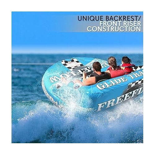  SereneLife Heavy-Duty Inflatable Towable Booster Tube - Water Tube Boating Float Tow Raft, Watersports Inflatable Pull Boats/Tubes/Towables w/Foam Seats, PVC Bladder, Handles