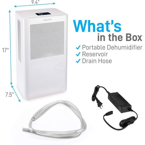 Visit the SereneLife Store SereneLife Portable Electric Mini Dehumidifier-322 Square Feet Quiet Compact Small Dehumidifiers for Home Closet Basement w/ 3L Water Tank Capacity, Removes Moisture Mold Mildew, W