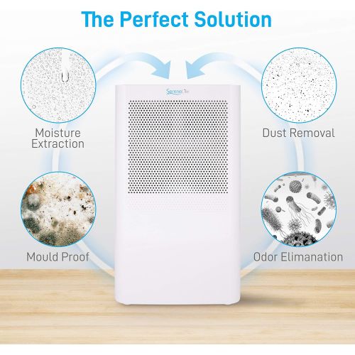  Visit the SereneLife Store SereneLife Portable Electric Mini Dehumidifier-322 Square Feet Quiet Compact Small Dehumidifiers for Home Closet Basement w/ 3L Water Tank Capacity, Removes Moisture Mold Mildew, W