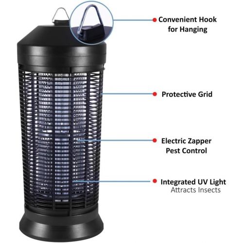  SereneLife Upgraded Electric Bug Zapper - 2018 Fly & Mosquito Killer, Insect Flying Bug Trap Weather Resistant Electronic Lamp Plug In with UV Light for Home, Indoor and Outdoor Us