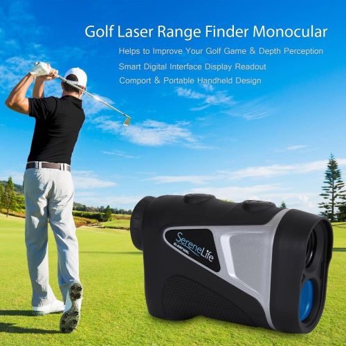  SereneLife Advanced Golf Laser Rangefinder with Pinsensor Technology - Waterproof Digital Golf Range Finder Accurate up to 540 Yards - Upgraded optical view