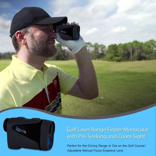  SereneLife Advanced Golf Laser Rangefinder with Pinsensor Technology - Waterproof Digital Golf Range Finder Accurate up to 540 Yards - Upgraded Optical View