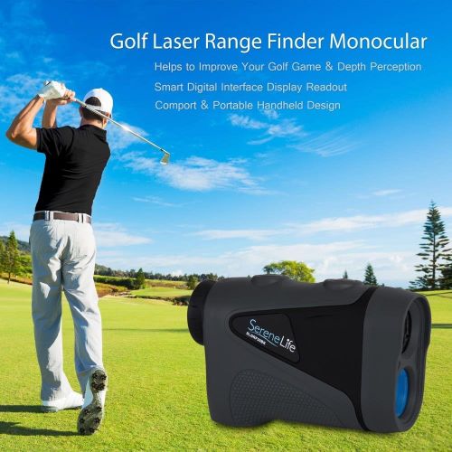  SereneLife Advanced Golf Laser Rangefinder with Pinsensor Technology - Waterproof Digital Golf Range Finder Accurate up to 540 Yards - Upgraded Optical View