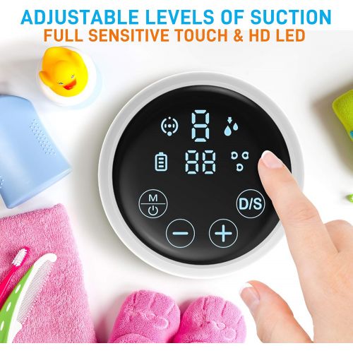  SereneLife Portable Double Electric Breast Pump - Silent Pain-Free Automatic Portable Breast Pump Machine w/ 2-Phase Expression Technology, Anti-Backflow Design, LED Display - BPA Free - Sere