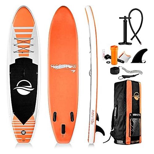  SereneLife Premium Inflatable Stand Up Paddle Board (6 Inches Thick) with SUP Accessories & Carry Bag | Wide Stance, Bottom Fin for Paddling, Surf Control, Non-Slip Deck | Youth &