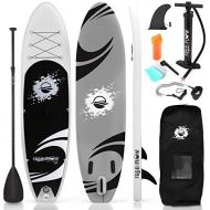 SereneLife Inflatable Stand Up Paddle Board (6 Inches Thick) with Premium SUP Accessories & Carry Bag | Wide Stance, Bottom Fin for Paddling, Surf Control, Non-Slip Deck | Youth &