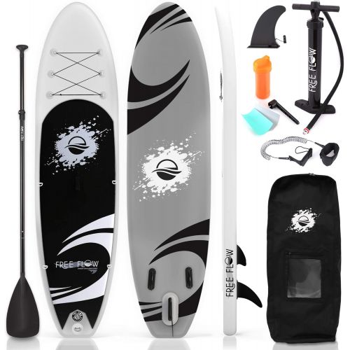  SereneLife Inflatable Stand Up Paddle Board (6 Inches Thick) with Premium SUP Accessories & Carry Bag | Wide Stance, Bottom Fin for Paddling, Surf Control, Non-Slip Deck | Youth &