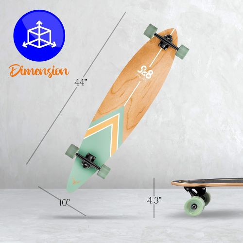  Complete Standard Skateboard Mini Cruiser - 8 Ply Canadian & Bamboo Maple Deck Complete Flat Concave Skate Board W/ 7 Aluminum Trucks - for Kids, Teens, Adults - SereneLife