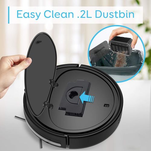  Robot Vacuum Cleaner - Self Charging Robo Vacuum Cleaner - 1200pa Suction, Self Path Navigation, 70 Min Run Time - Carpet Hardwood Linoleum Tile - SereneLife PUCRCX70