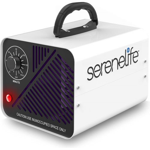  SereneLife 10,000mg/h Compact Ozone Generator - Commercial Ozone Generator Portable Industrial Ozone Deodorizer Sterilizer Odor Eliminator Machine, Up to 2000 Sq Ft Coverage - SLOZ