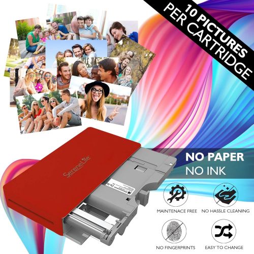  [아마존베스트]SereneLife Portable Instant Mobile Photo Printer - Wireless Color Picture Printing from Apple iPhone, iPad, Android Smartphone Camera - Mini Compact Pocket Size Easy Travel - Seren