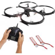 SereneLife RC Drone w HD Camera - 6-Axis Gyro Quadcopter Include 2.4 GHz Remote Controller w LCD Screen with Extra Battery - Fly & Capture Sharper Aerial Video & Image - SLDR18HD
